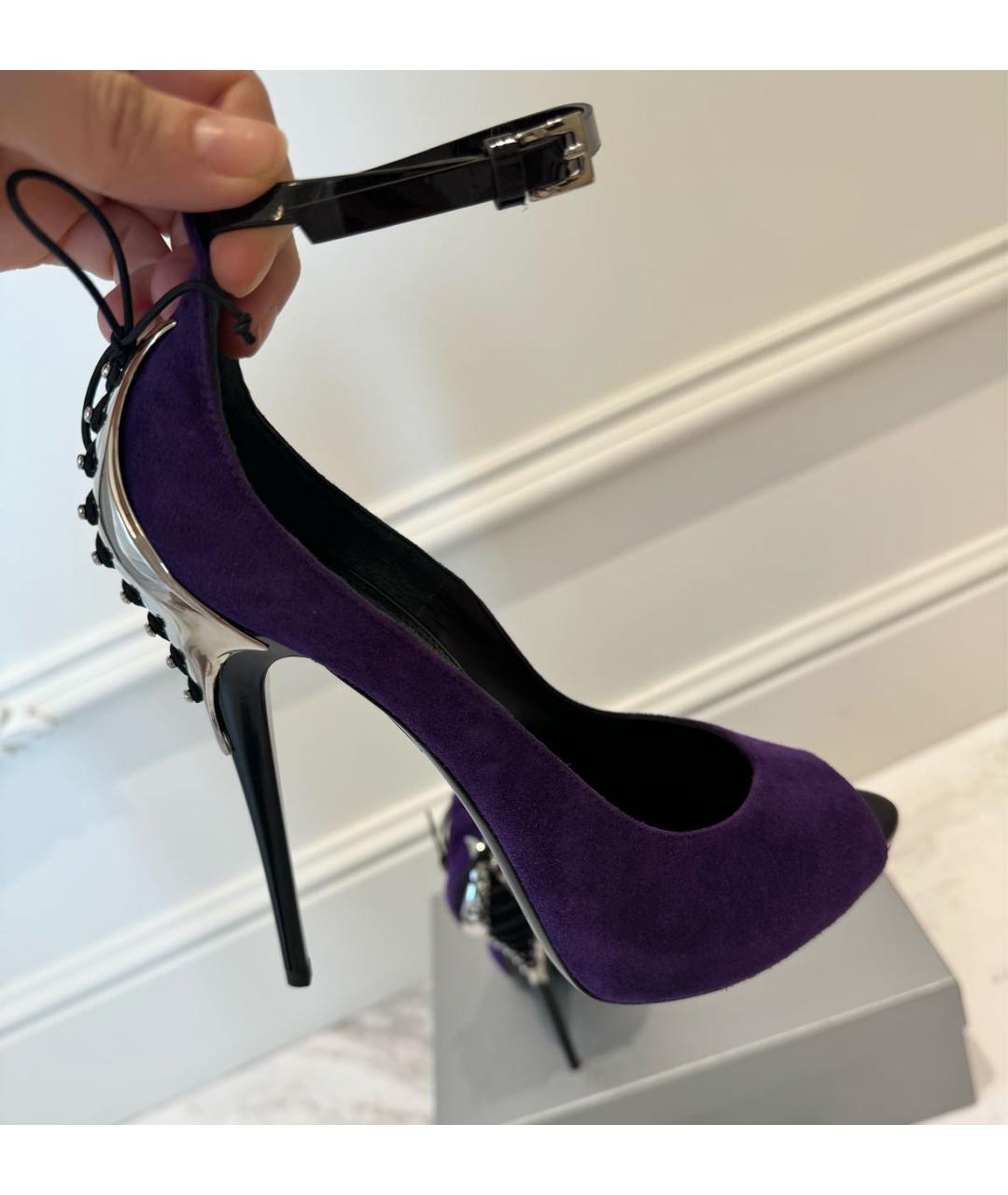 GIAN MARCO LORENZI Фиолетовые замшевые туфли, фото 4