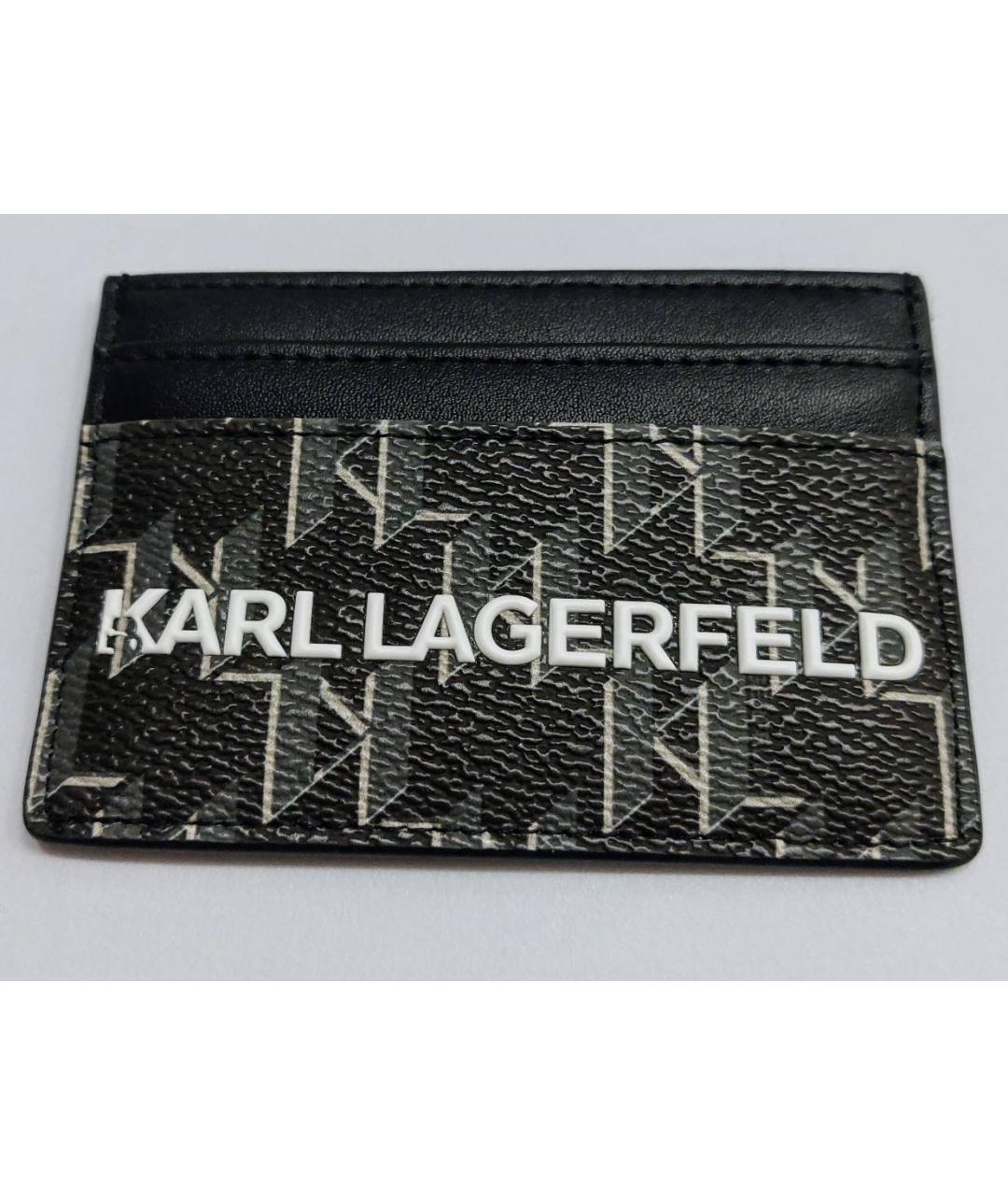 KARL LAGERFELD Черный кардхолдер из искусственной кожи, фото 4