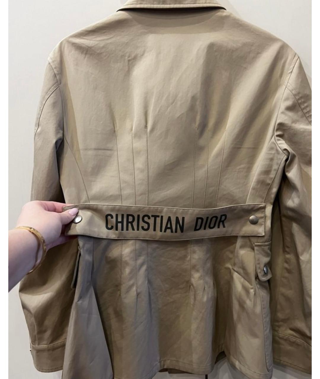 CHRISTIAN DIOR PRE-OWNED Бежевая хлопковая куртка, фото 2