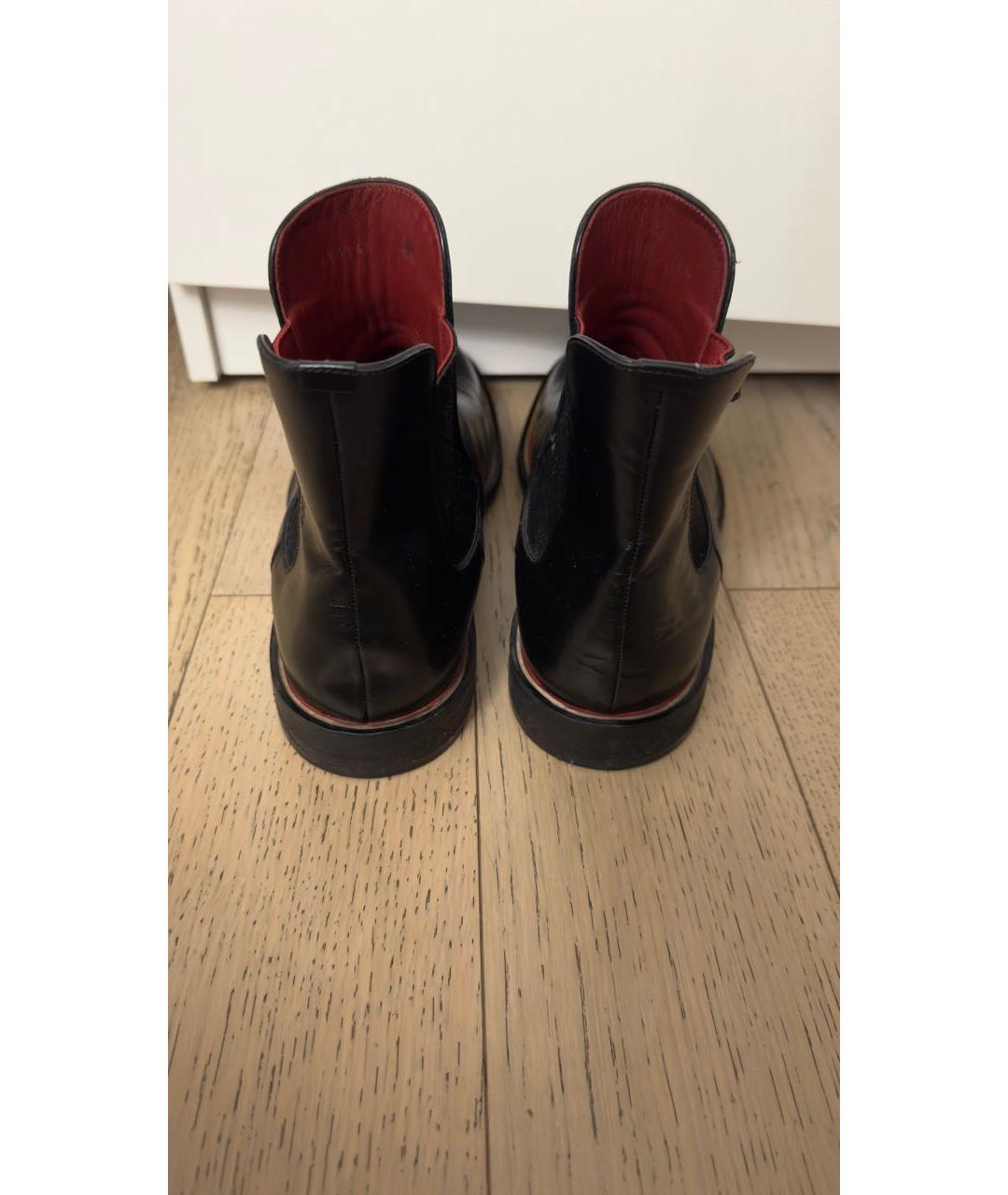 LOUIS VUITTON Черные кожаные высокие ботинки, фото 4