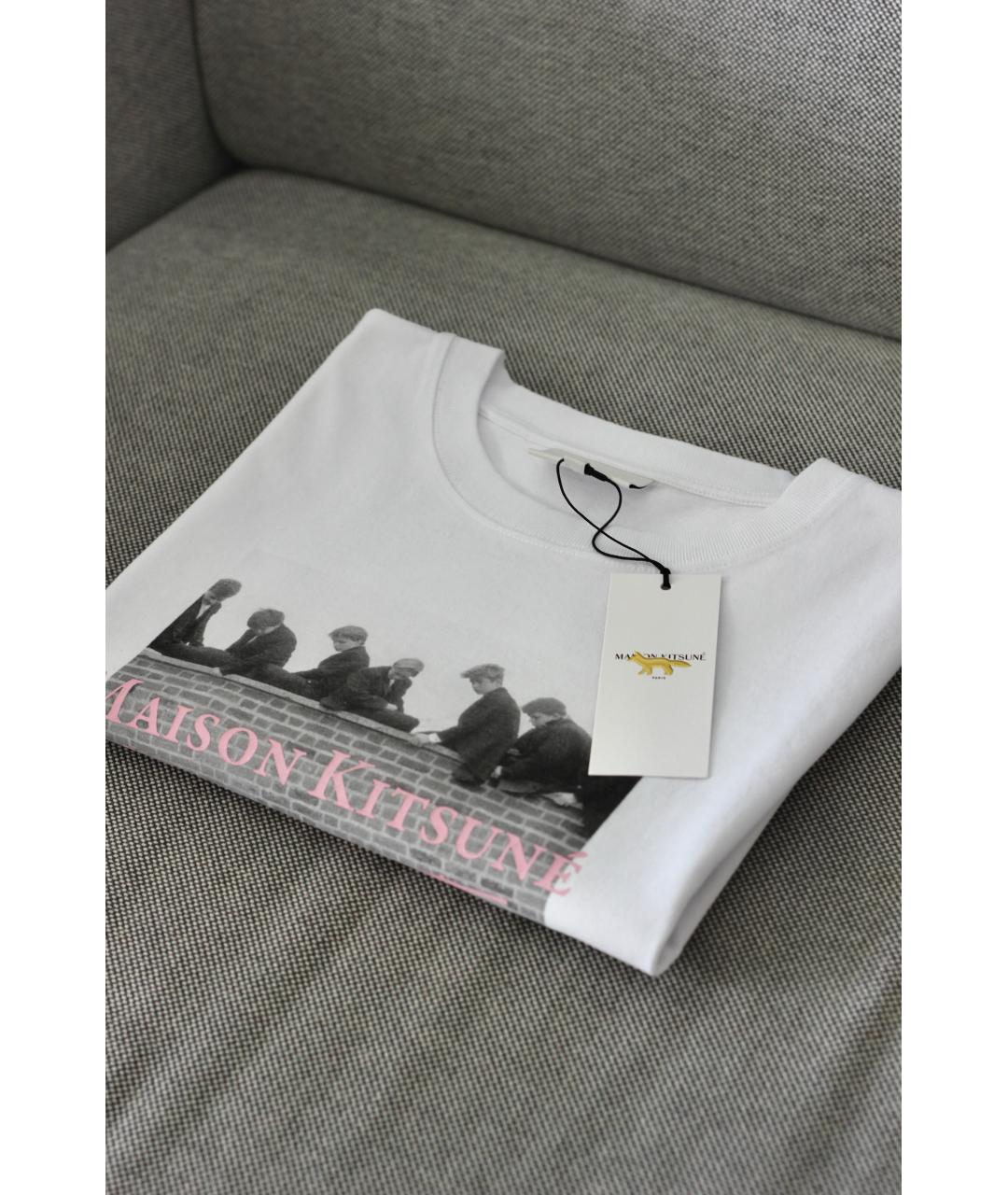 MAISON KITSUNE Белая хлопковая футболка, фото 2