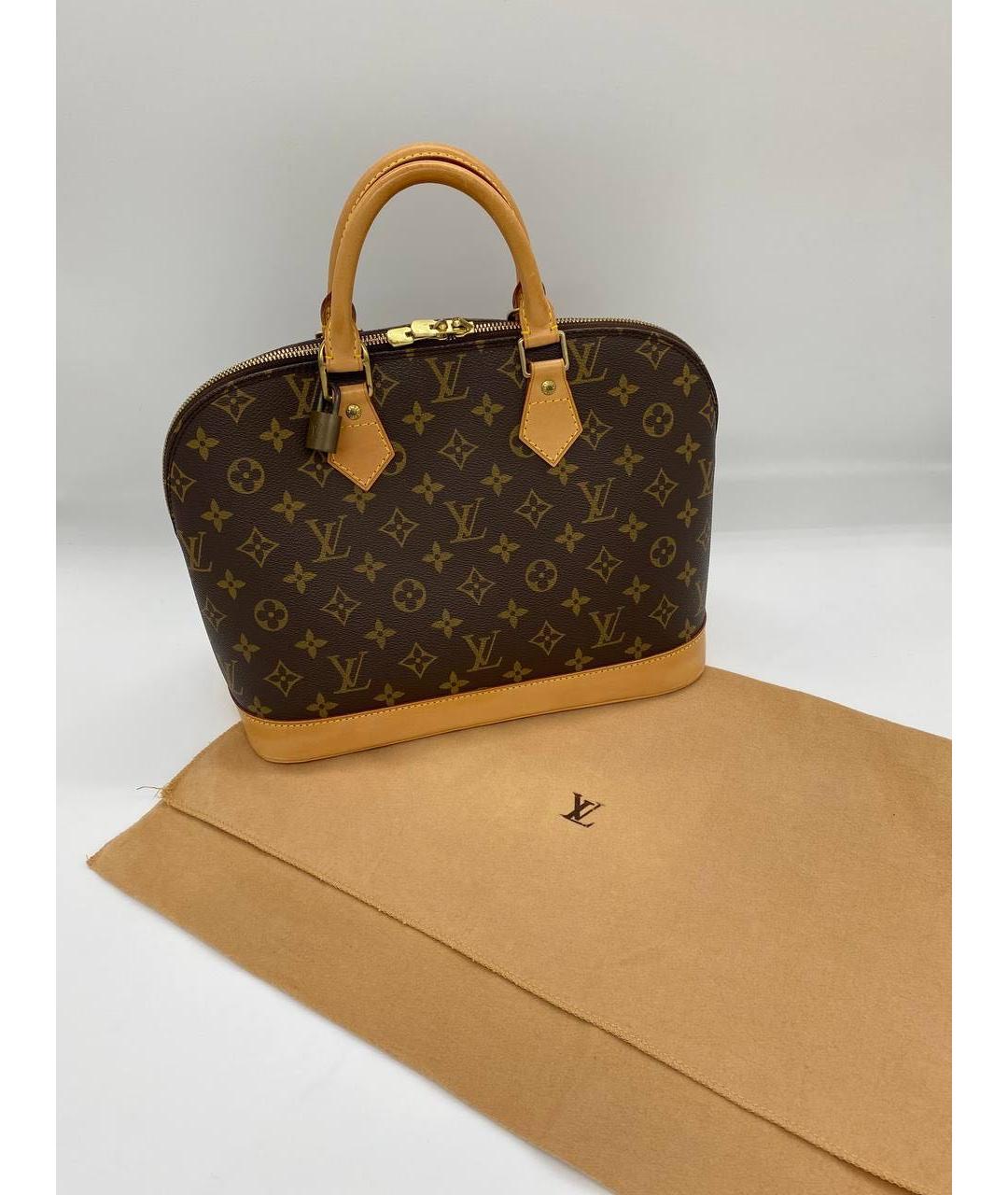 LOUIS VUITTON PRE-OWNED Коричневая сумка с короткими ручками, фото 8