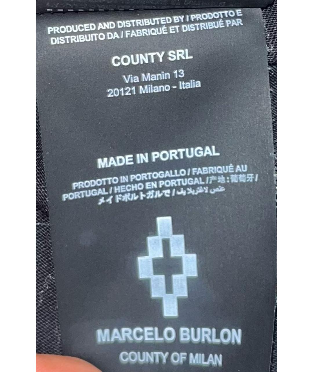 MARCELO BURLON COUNTY OF MILAN Черная хлопковая футболка, фото 8