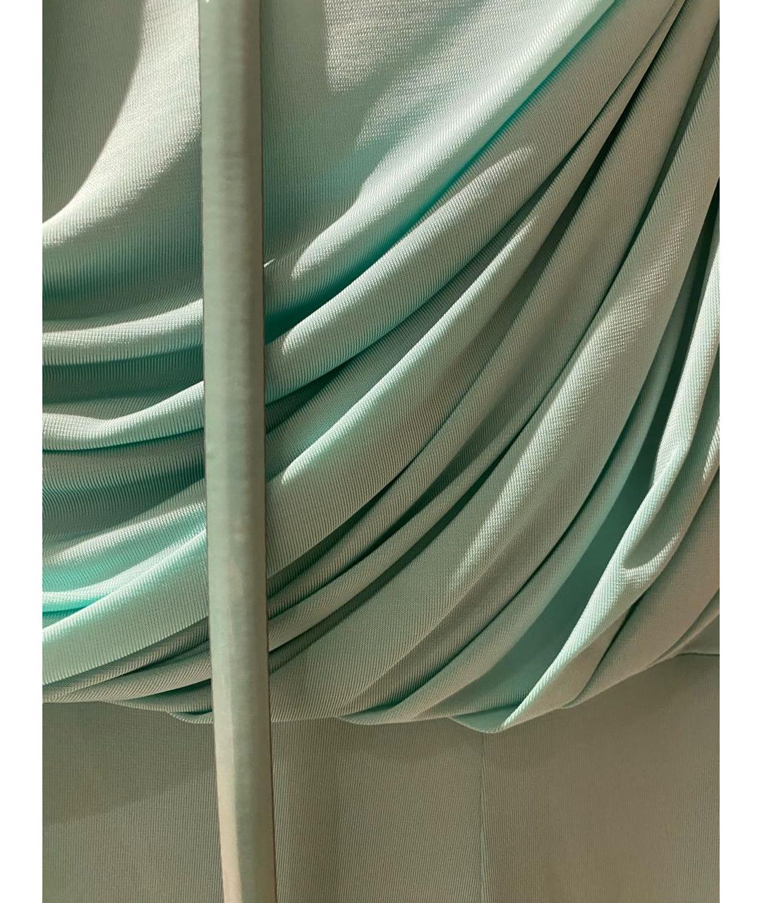 BLUMARINE Бирюзовое вискозное коктейльное платье, фото 5