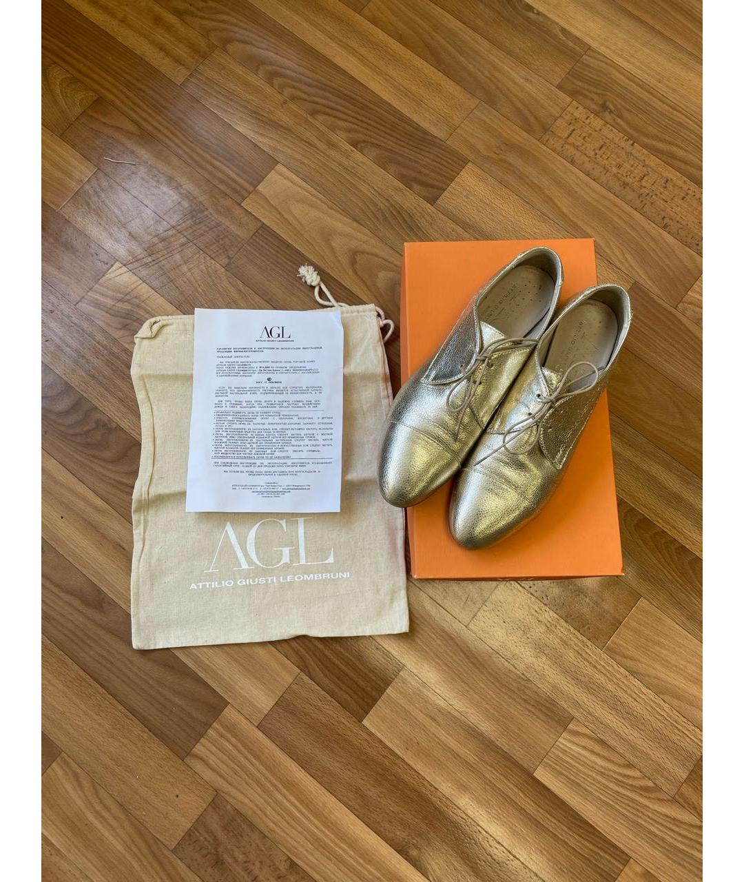 AGL Золотые кожаные ботинки, фото 7