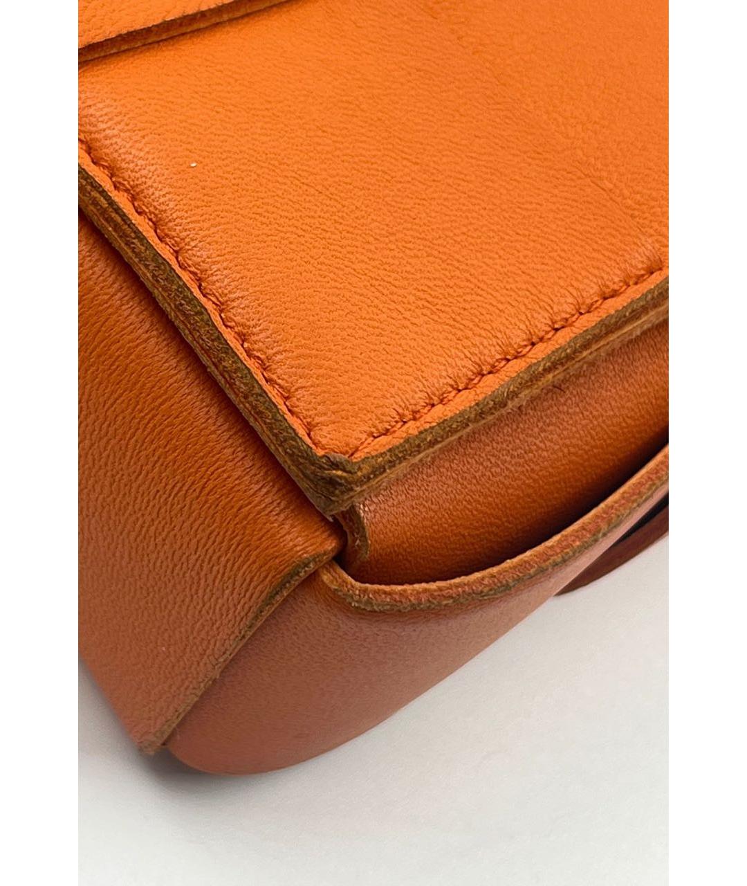 BOTTEGA VENETA Оранжевая кожаная сумка через плечо, фото 7
