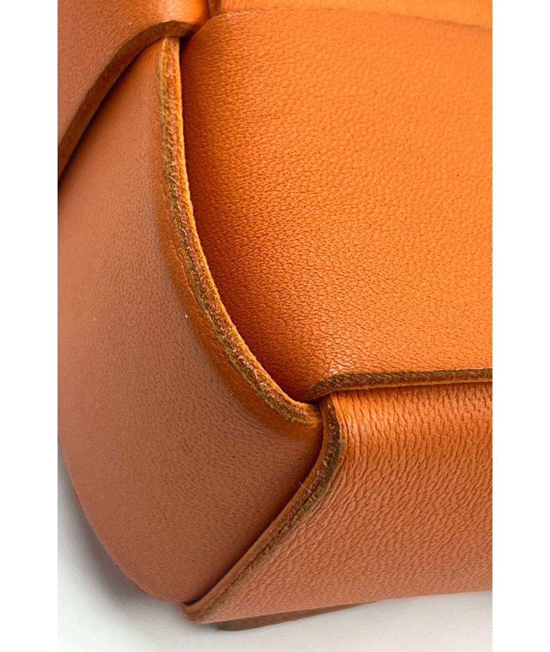 BOTTEGA VENETA Оранжевая кожаная сумка через плечо, фото 8