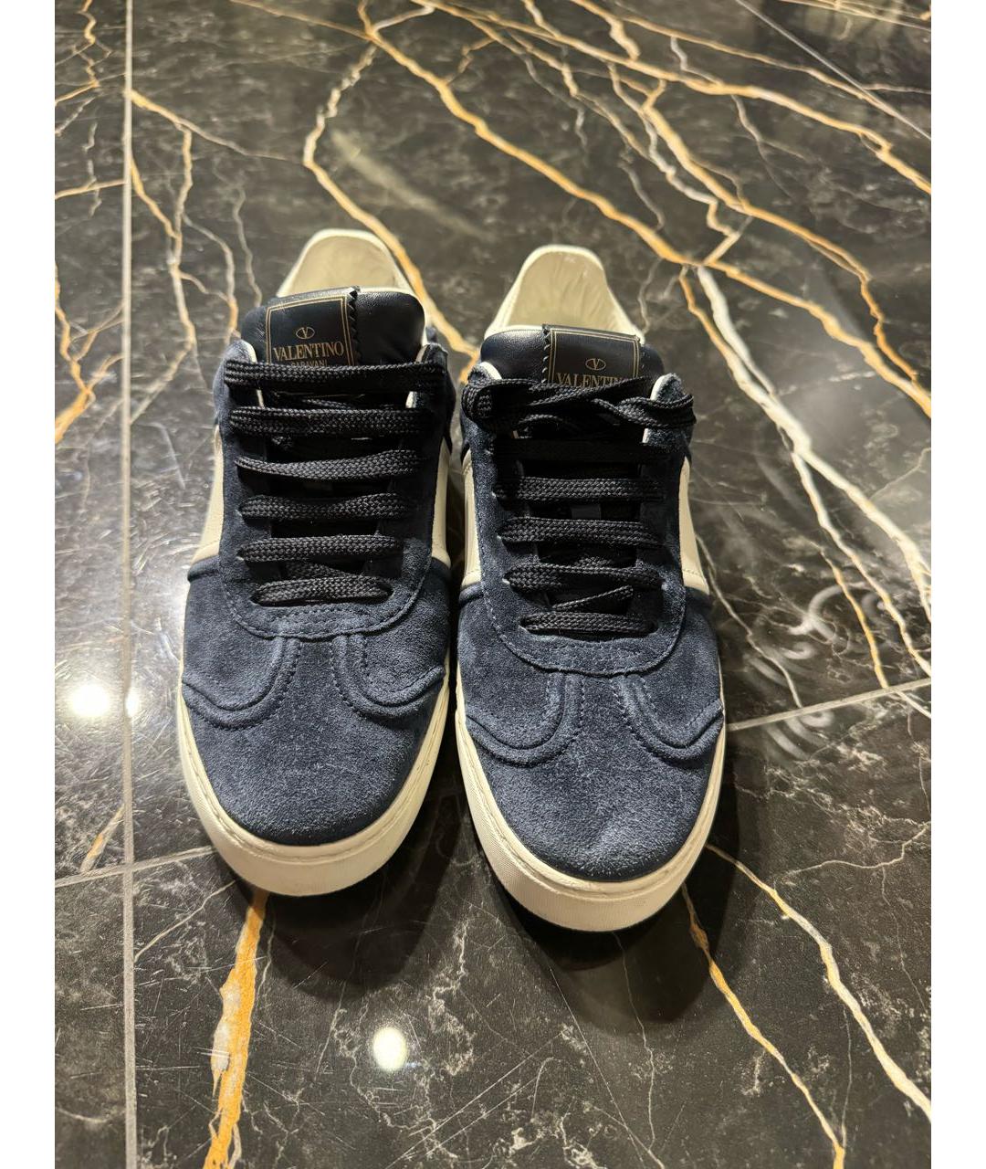 VALENTINO Темно-синие замшевые кроссовки, фото 3