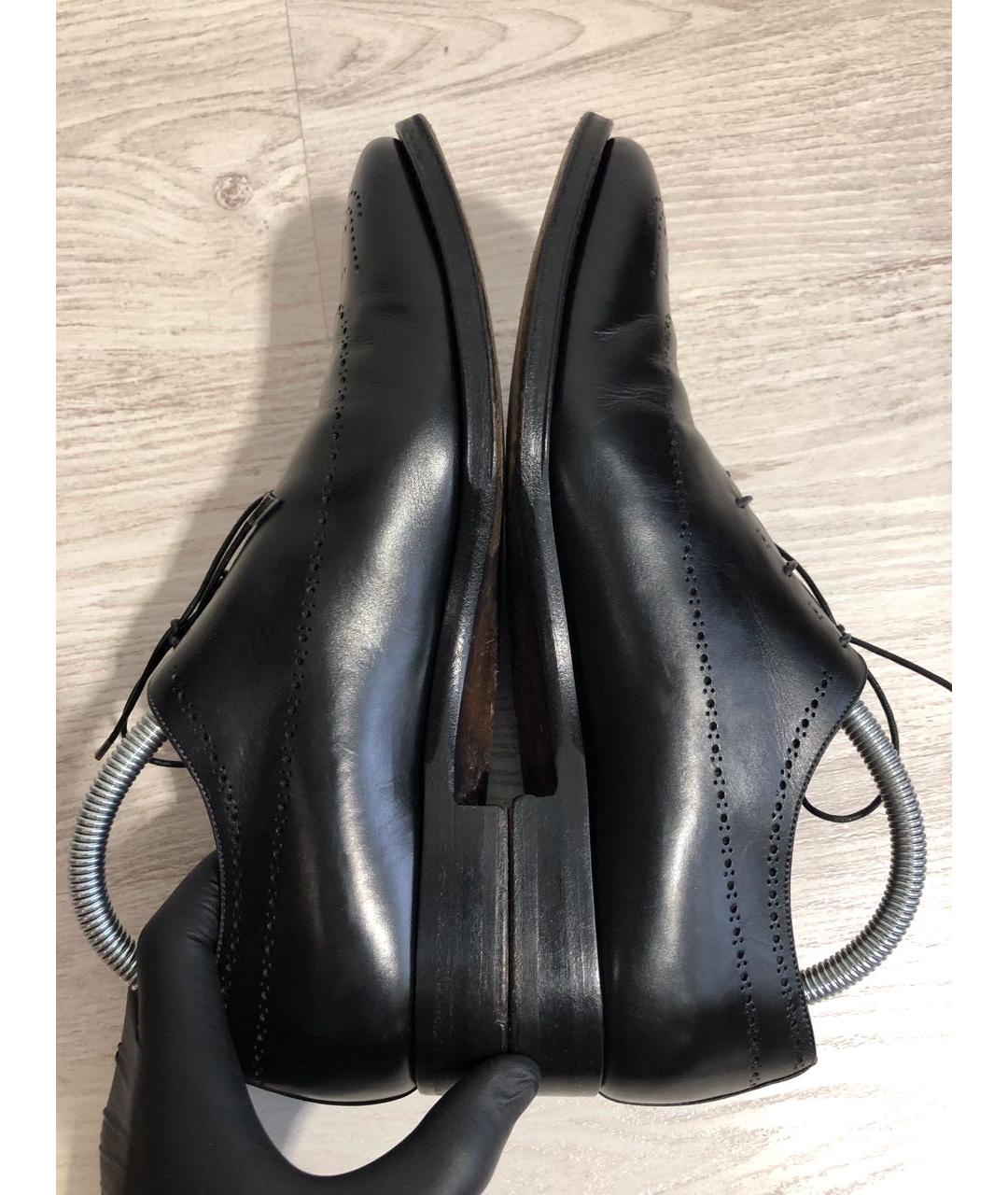 SANTONI Черные кожаные туфли, фото 7