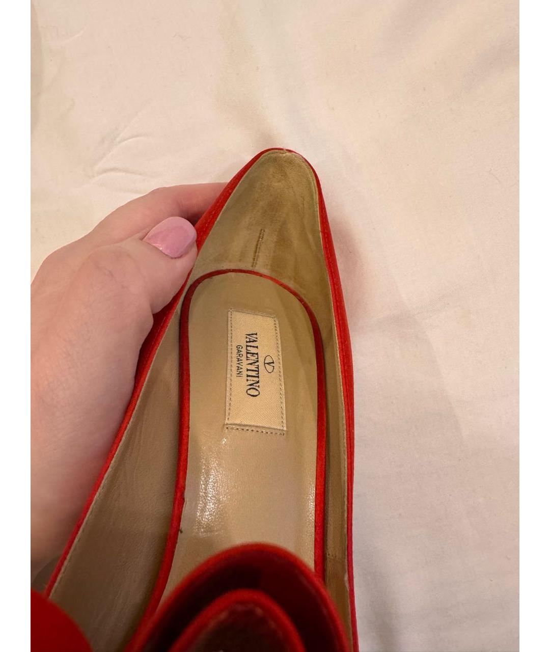 VALENTINO Красные текстильные туфли, фото 3