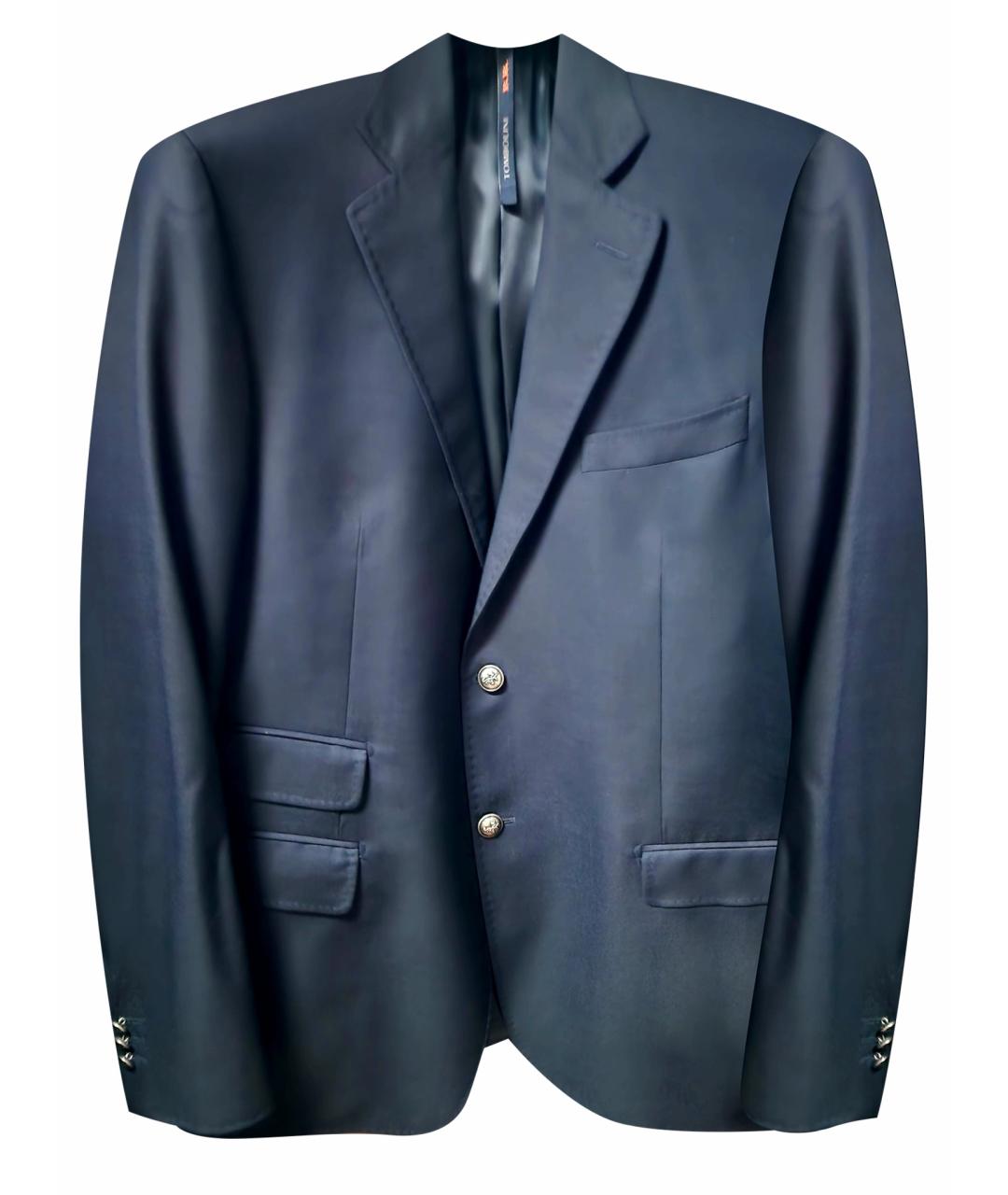 TOMBOLINI Темно-синий шерстяной пиджак, фото 1