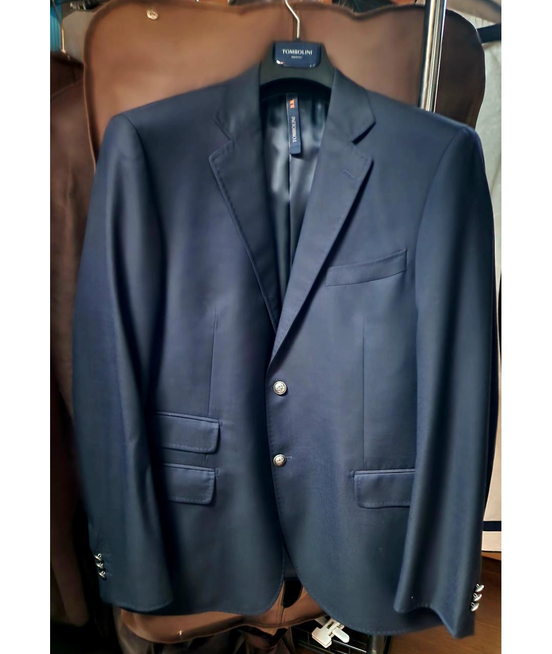 TOMBOLINI Темно-синий шерстяной пиджак, фото 9
