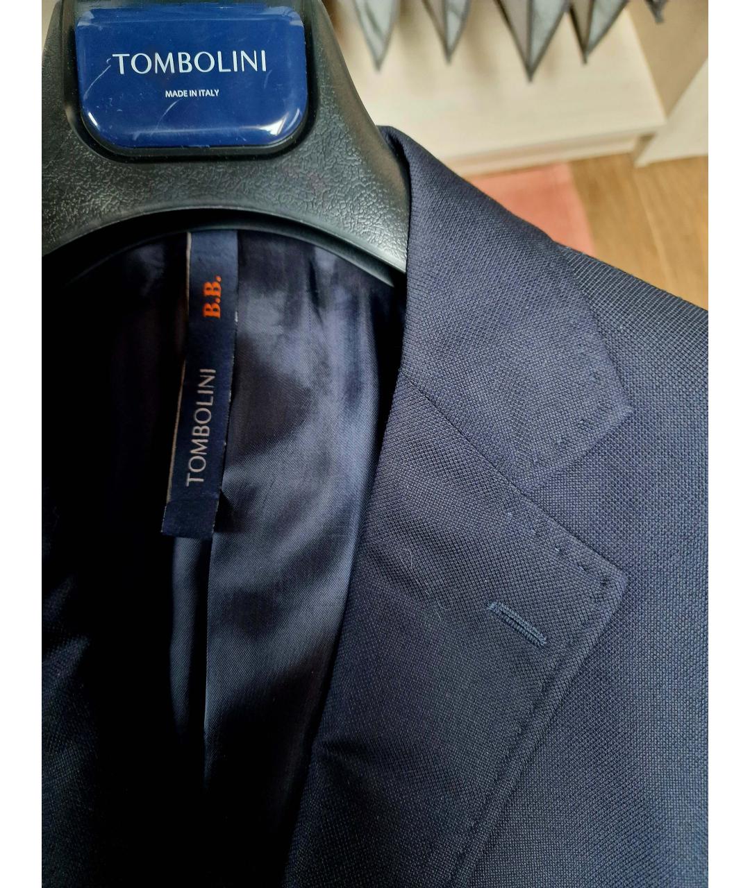 TOMBOLINI Темно-синий шерстяной пиджак, фото 4