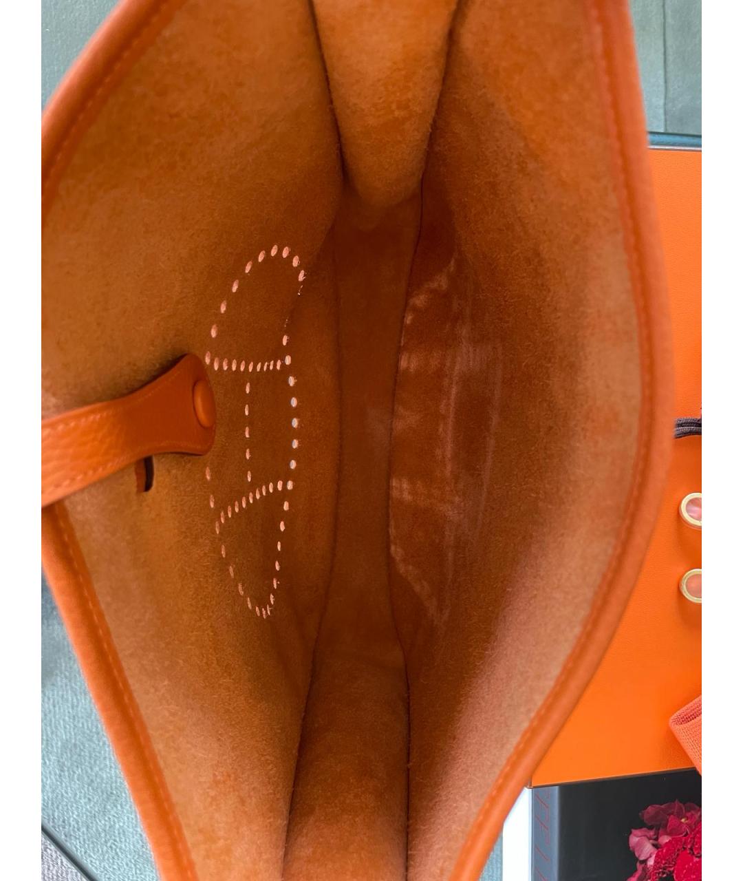 HERMES PRE-OWNED Оранжевая кожаная сумка через плечо, фото 4