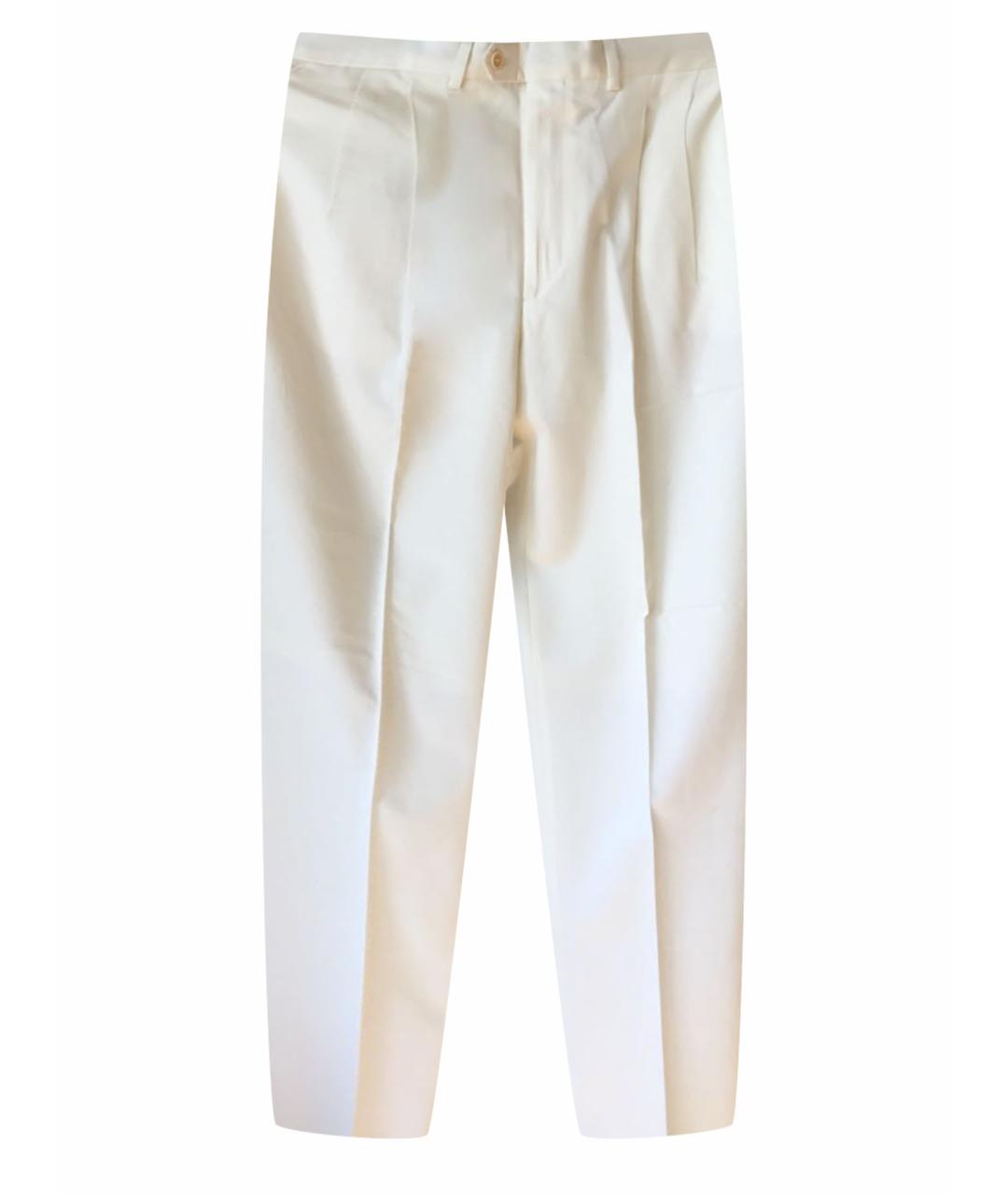 GIANFRANCO FERRE Белые хлопковые классические брюки, фото 1
