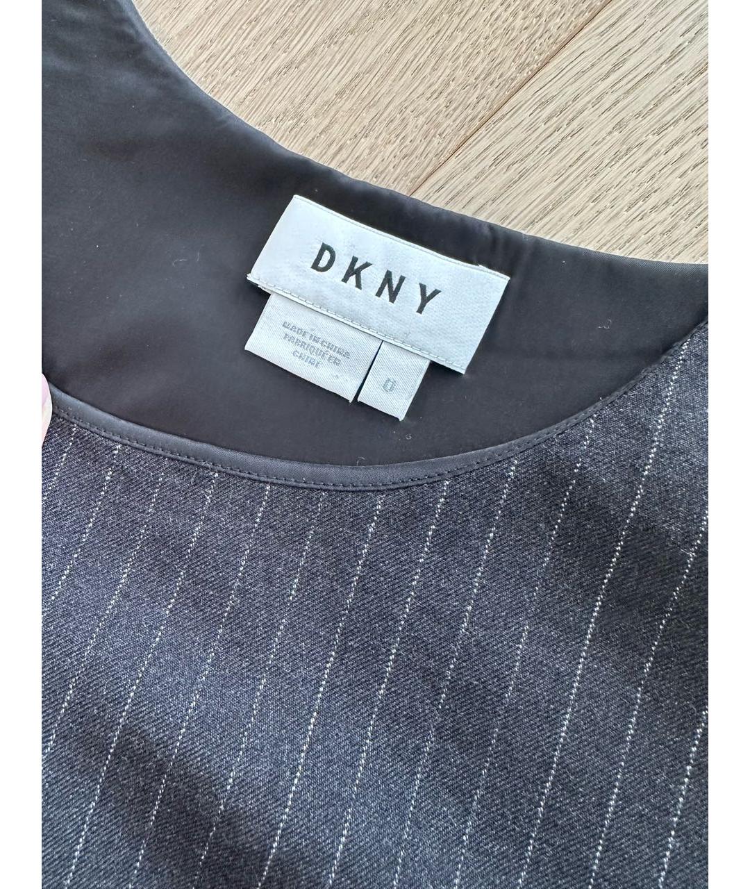 DKNY Антрацитовое шерстяное повседневное платье, фото 2