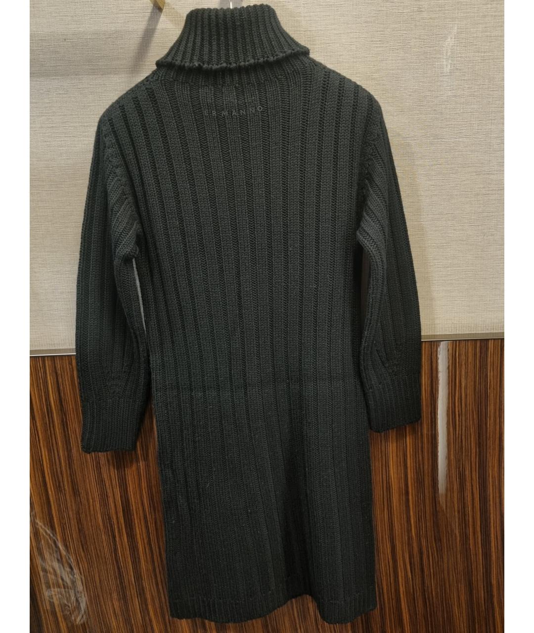 ERMANNO SCERVINO Черное шерстяное повседневное платье, фото 2