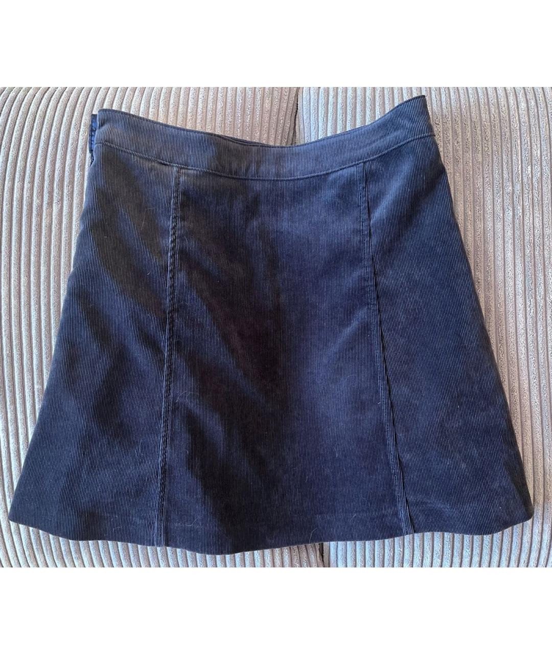 ARMANI JEANS Темно-синяя полиэстеровая юбка мини, фото 2