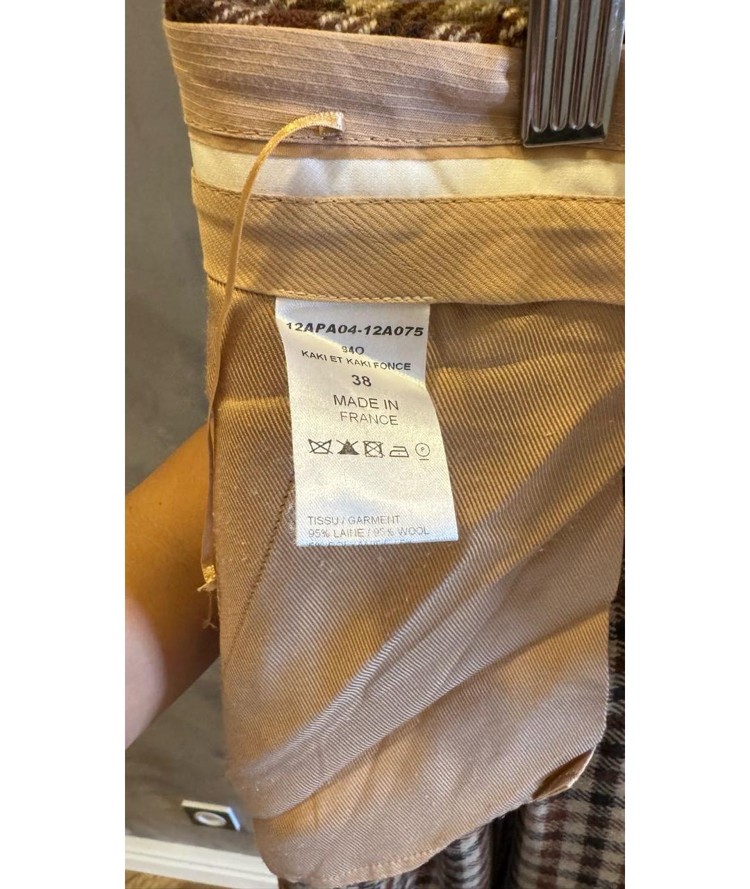CHLOE Коричневые шерстяные брюки широкие, фото 5