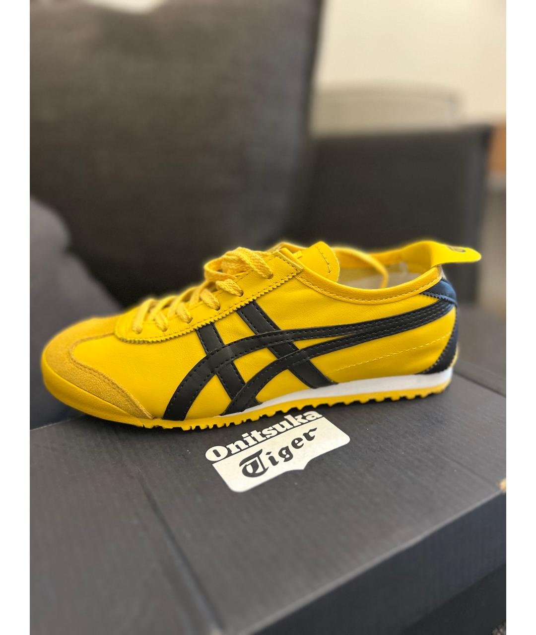 ASICS Желтые замшевые кроссовки, фото 6