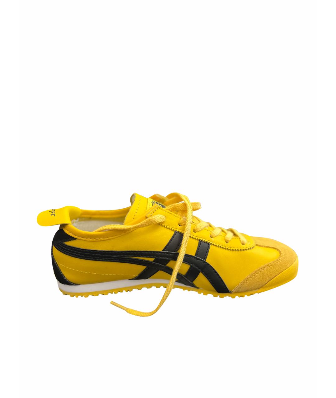 ASICS Желтые замшевые кроссовки, фото 1