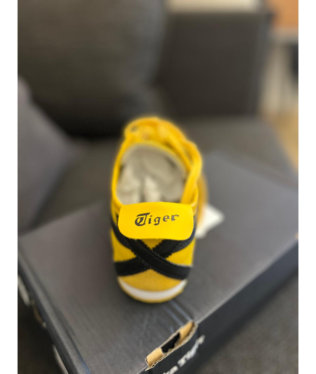 ASICS Желтые замшевые кроссовки, фото 4