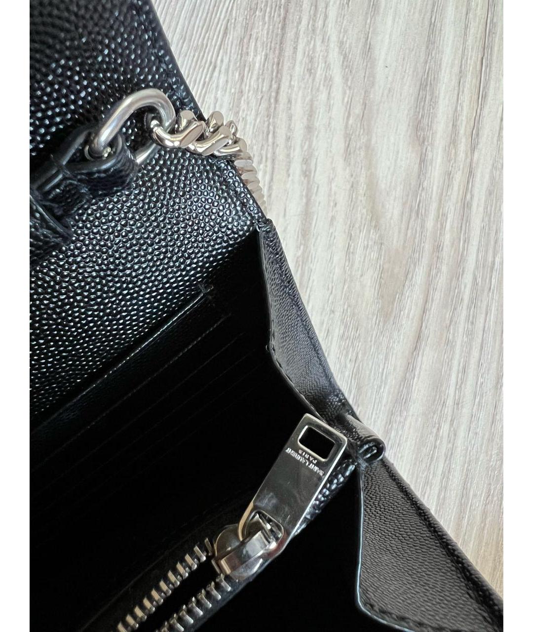 SAINT LAURENT Черная кожаная сумка через плечо, фото 6