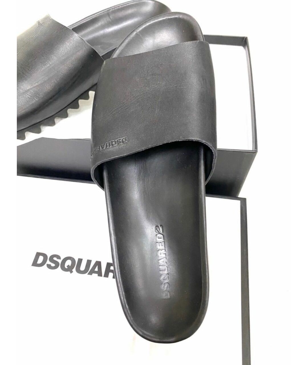 DSQUARED2 Черные кожаные сандалии, фото 3