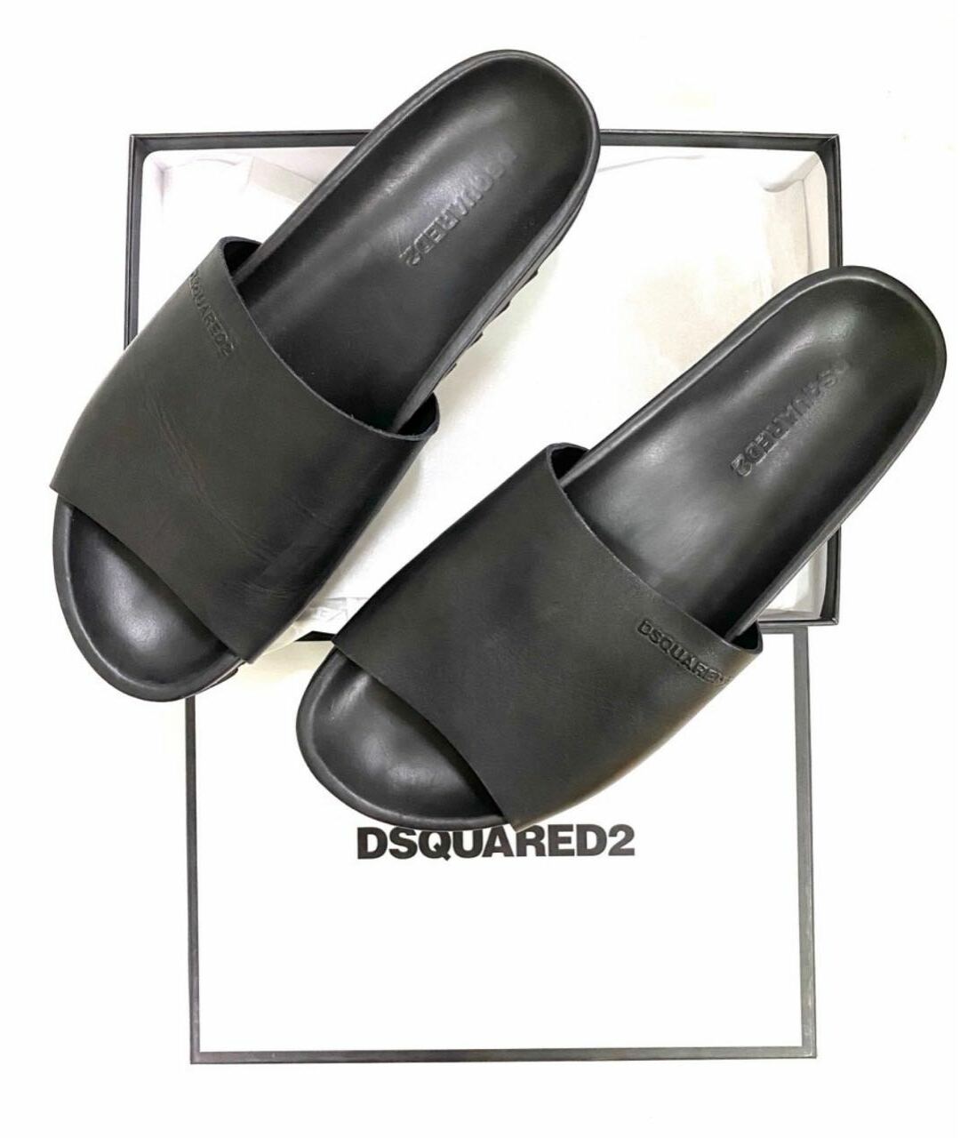DSQUARED2 Черные кожаные сандалии, фото 5