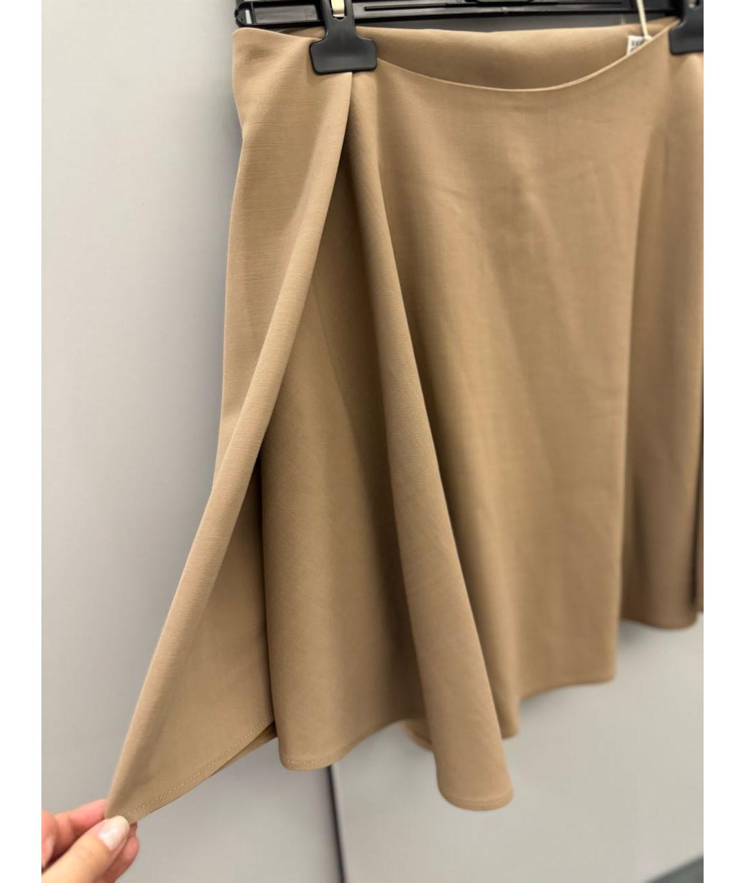 BRUNELLO CUCINELLI Коричневая шерстяная юбка мини, фото 8