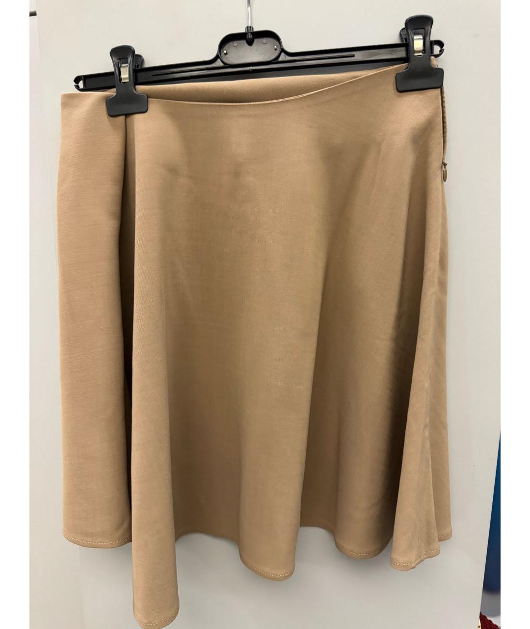 BRUNELLO CUCINELLI Коричневая шерстяная юбка мини, фото 2