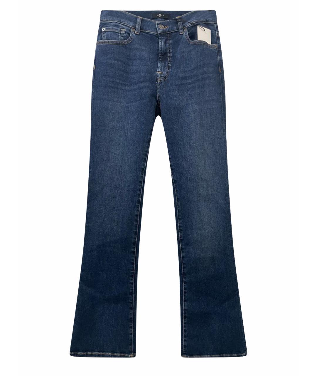 7 FOR ALL MANKIND Темно-синие хлопко-эластановые джинсы клеш, фото 1