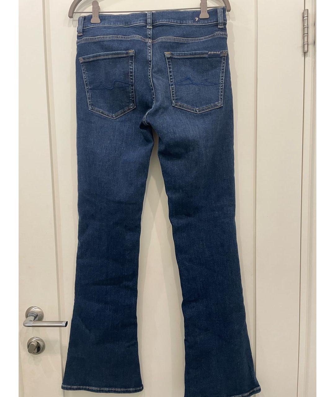 7 FOR ALL MANKIND Темно-синие хлопко-эластановые джинсы клеш, фото 2