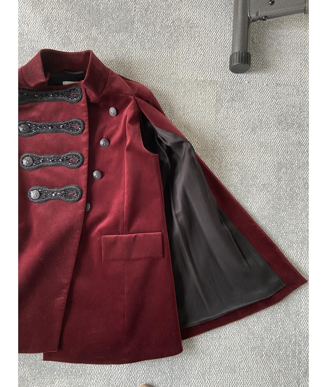 PIERRE BALMAIN Бордовый хлопковый жакет/пиджак, фото 7