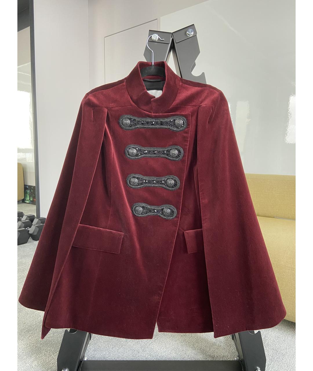 PIERRE BALMAIN Бордовый хлопковый жакет/пиджак, фото 8