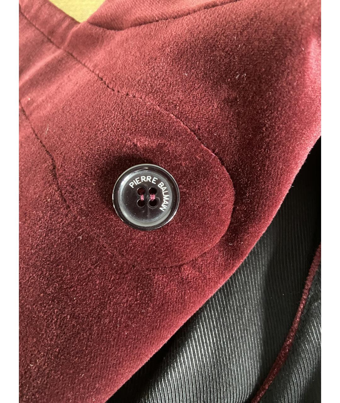 PIERRE BALMAIN Бордовый хлопковый жакет/пиджак, фото 6