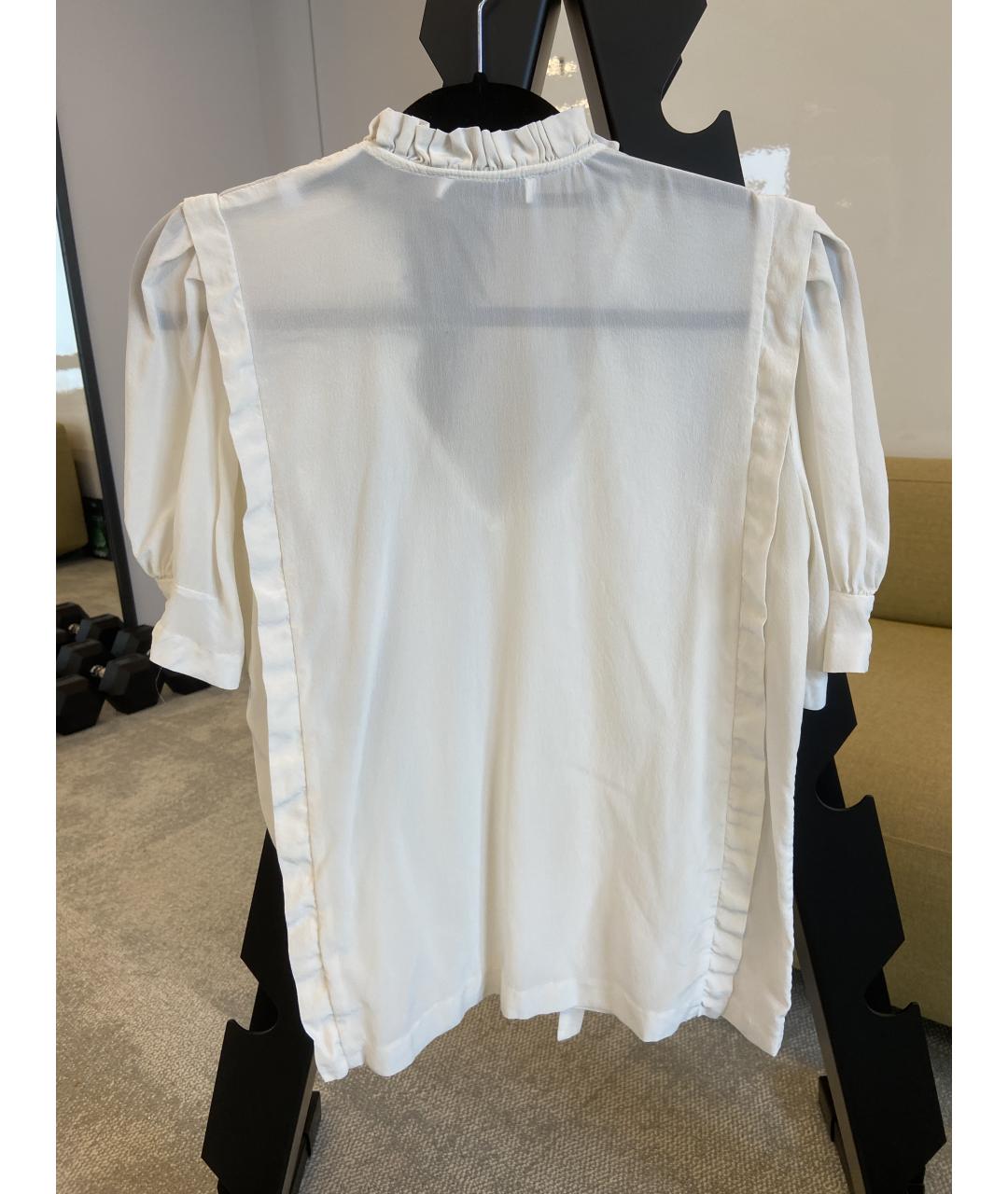 SANDRO Белая шелковая блузы, фото 2