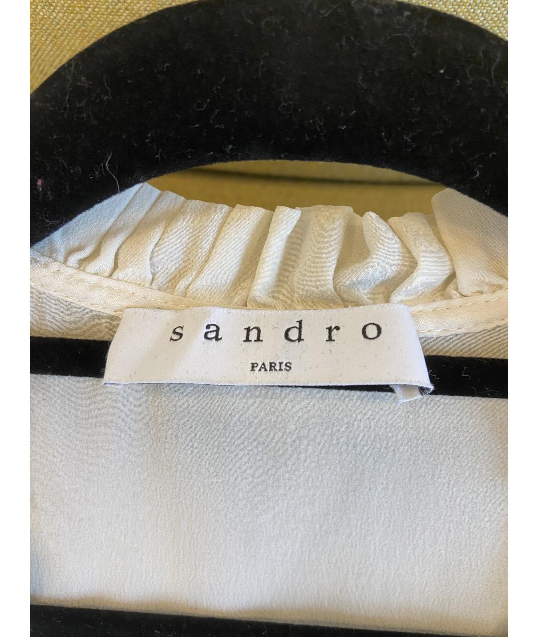 SANDRO Белая шелковая блузы, фото 3