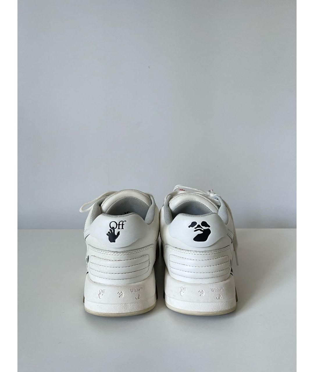 OFF-WHITE Белые кожаные кроссовки, фото 4