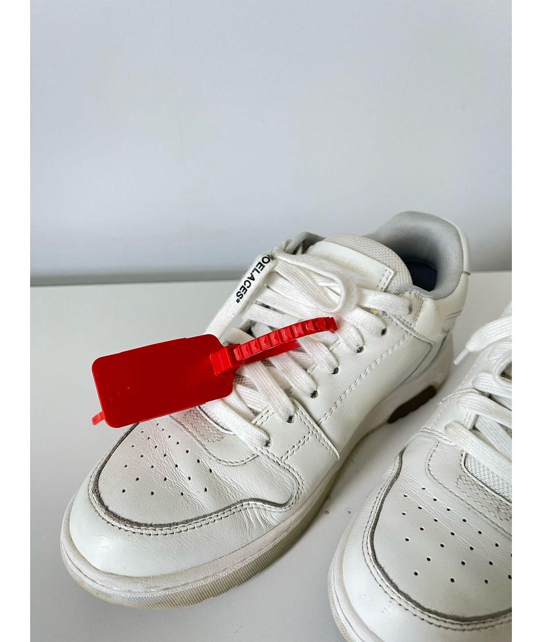 OFF-WHITE Белые кожаные кроссовки, фото 5