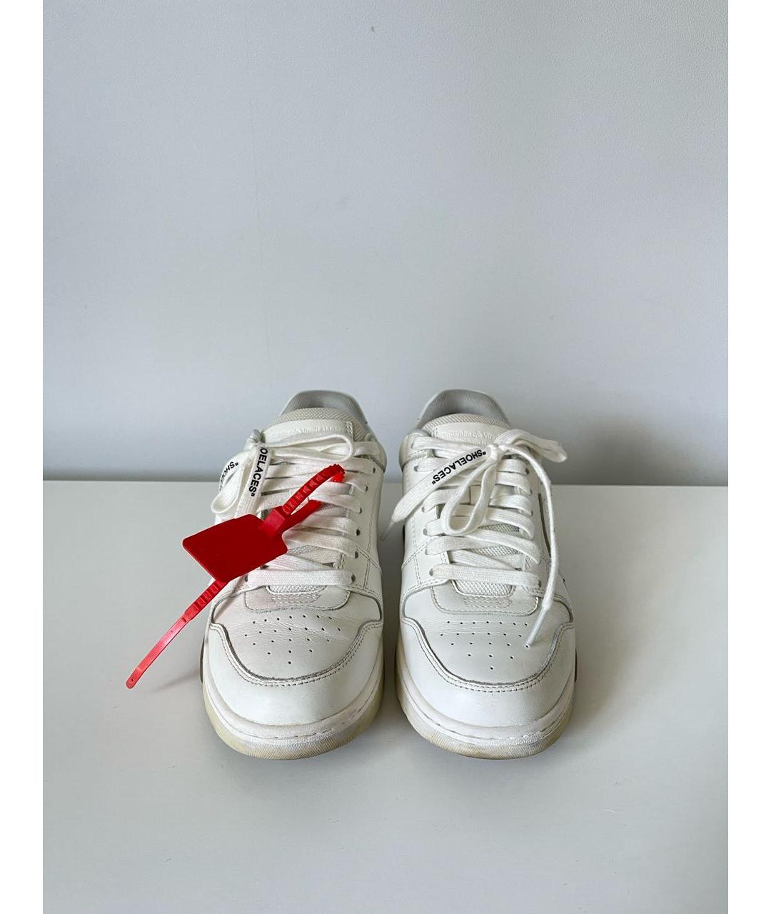 OFF-WHITE Белые кожаные кроссовки, фото 2