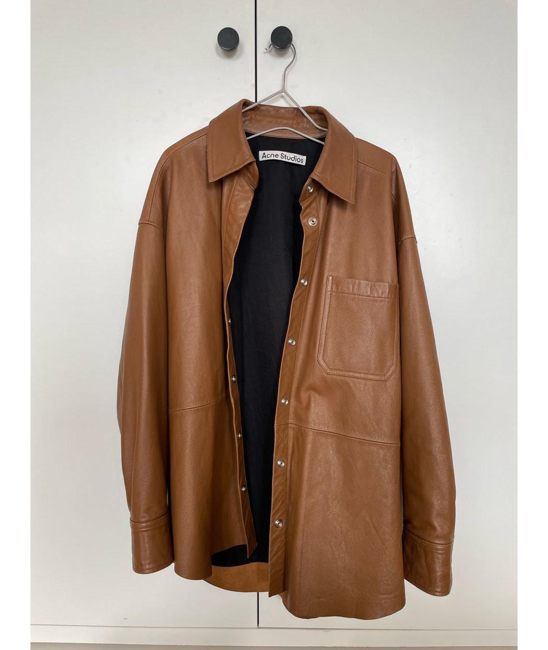 ACNE STUDIOS Коричневая кожаная куртка, фото 8