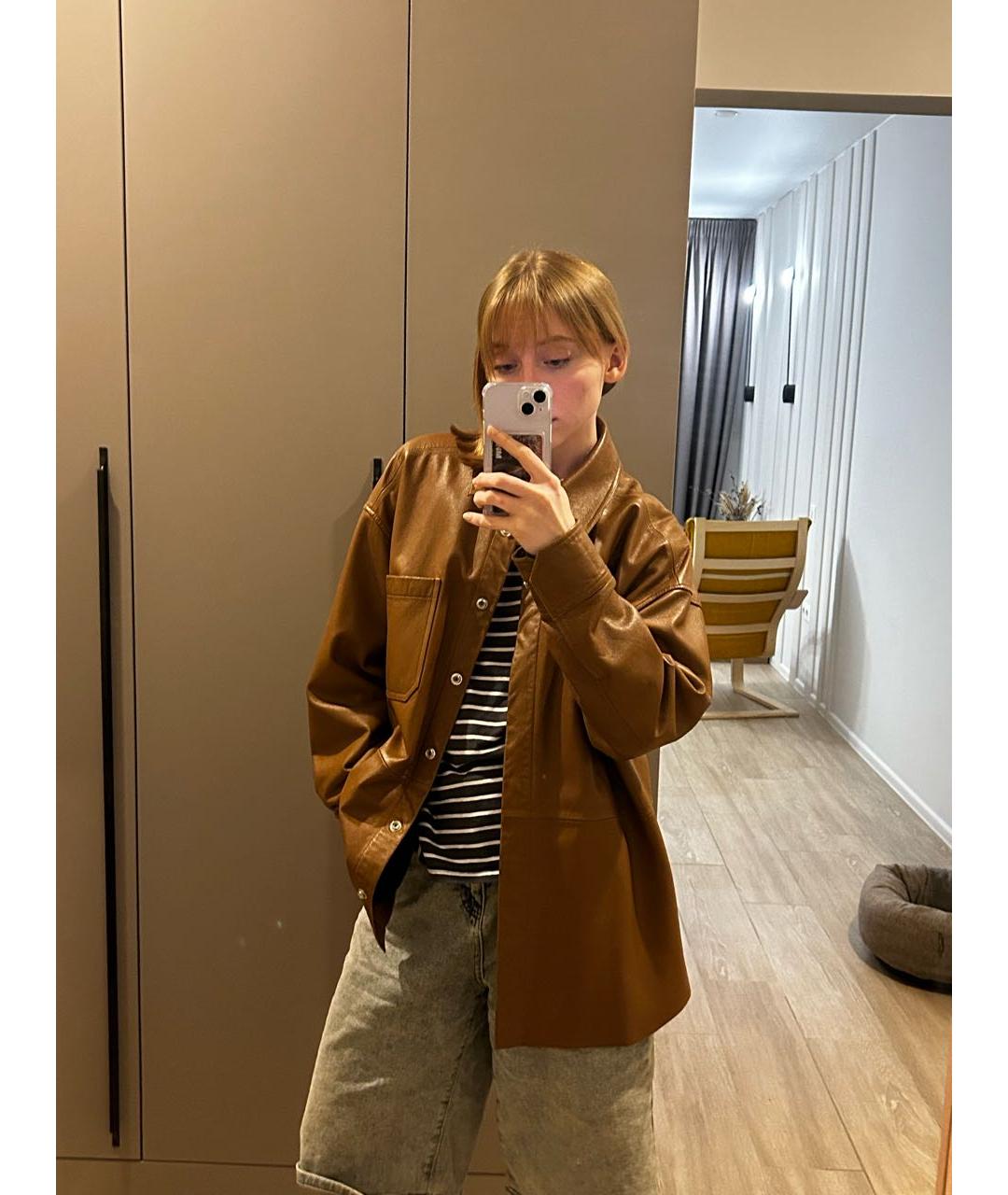 ACNE STUDIOS Коричневая кожаная куртка, фото 7