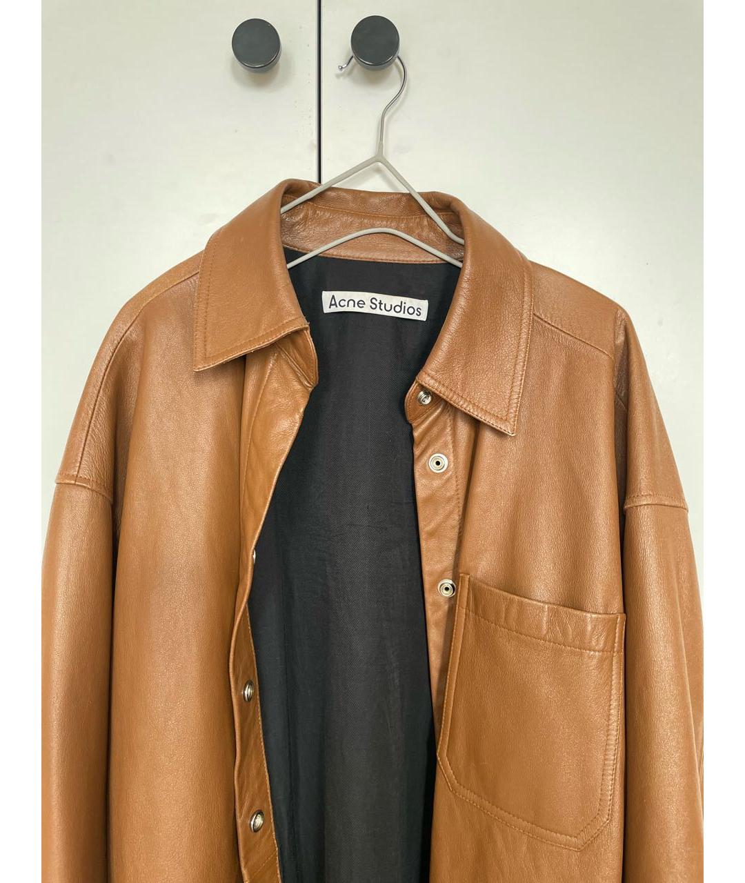 ACNE STUDIOS Коричневая кожаная куртка, фото 3