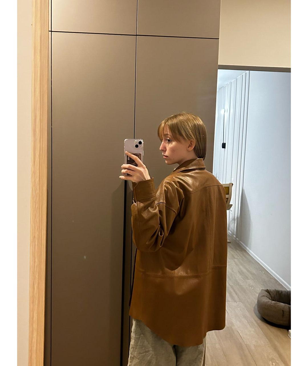 ACNE STUDIOS Коричневая кожаная куртка, фото 6