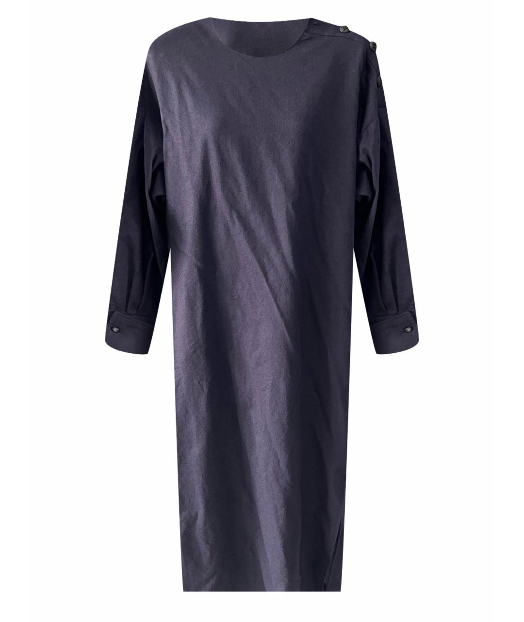 MAX MARA Темно-синее шерстяное повседневное платье, фото 1