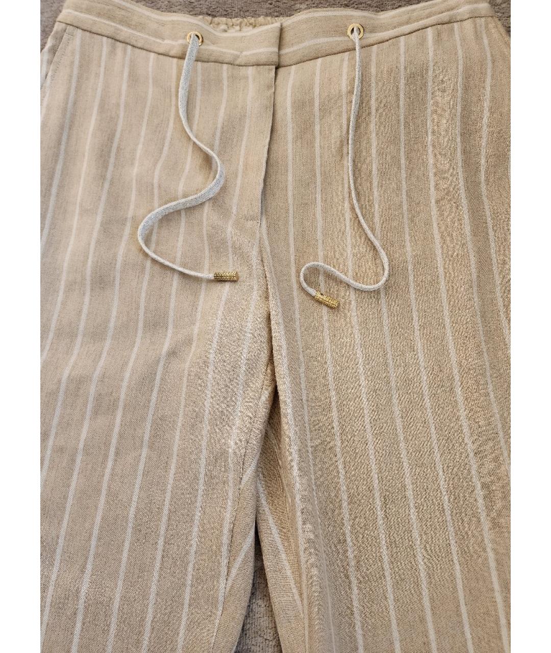 ELEVENTY Бежевые льняные прямые брюки, фото 8
