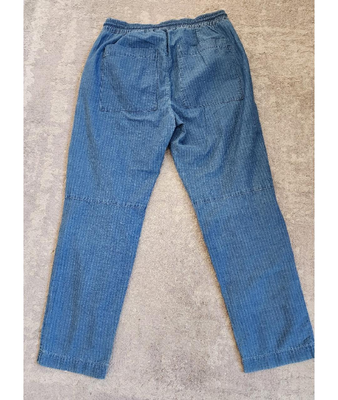 ELEVENTY Синие хлопковые прямые брюки, фото 7
