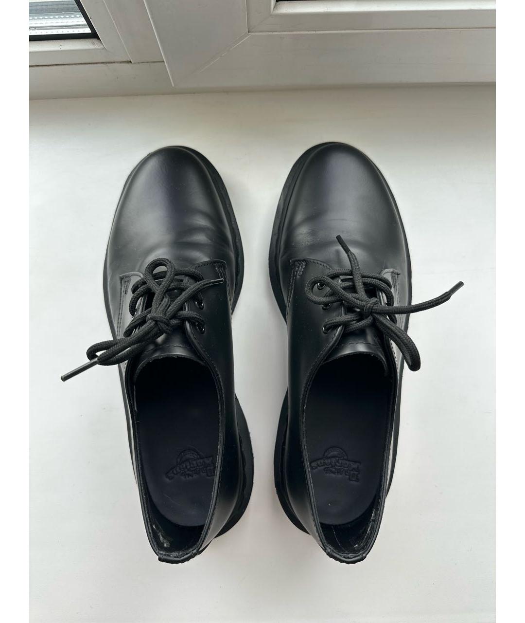 DR. MARTENS Черные кожаные низкие ботинки, фото 3