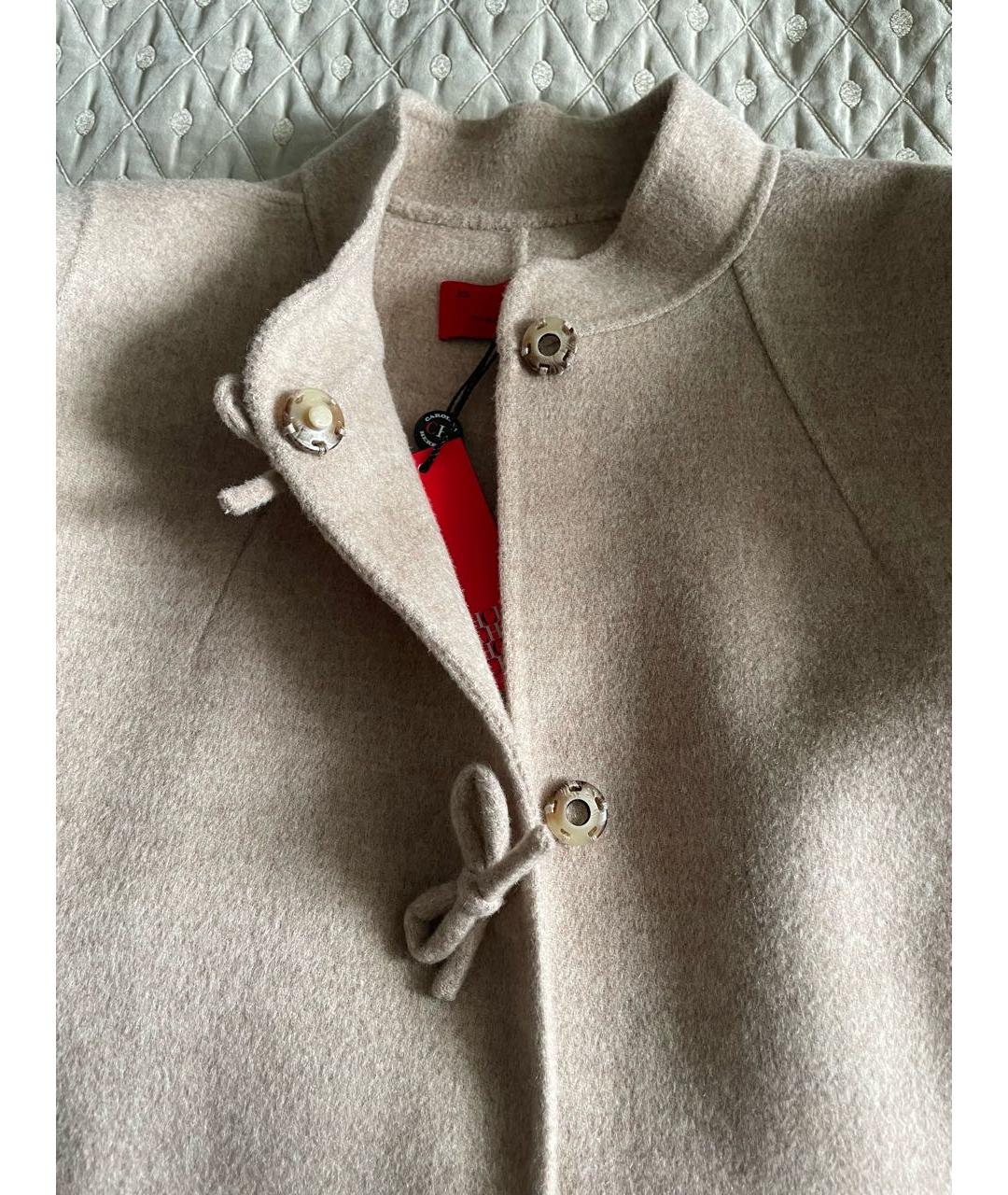CH CAROLINA HERRERA Бежевое шерстяное пальто, фото 5